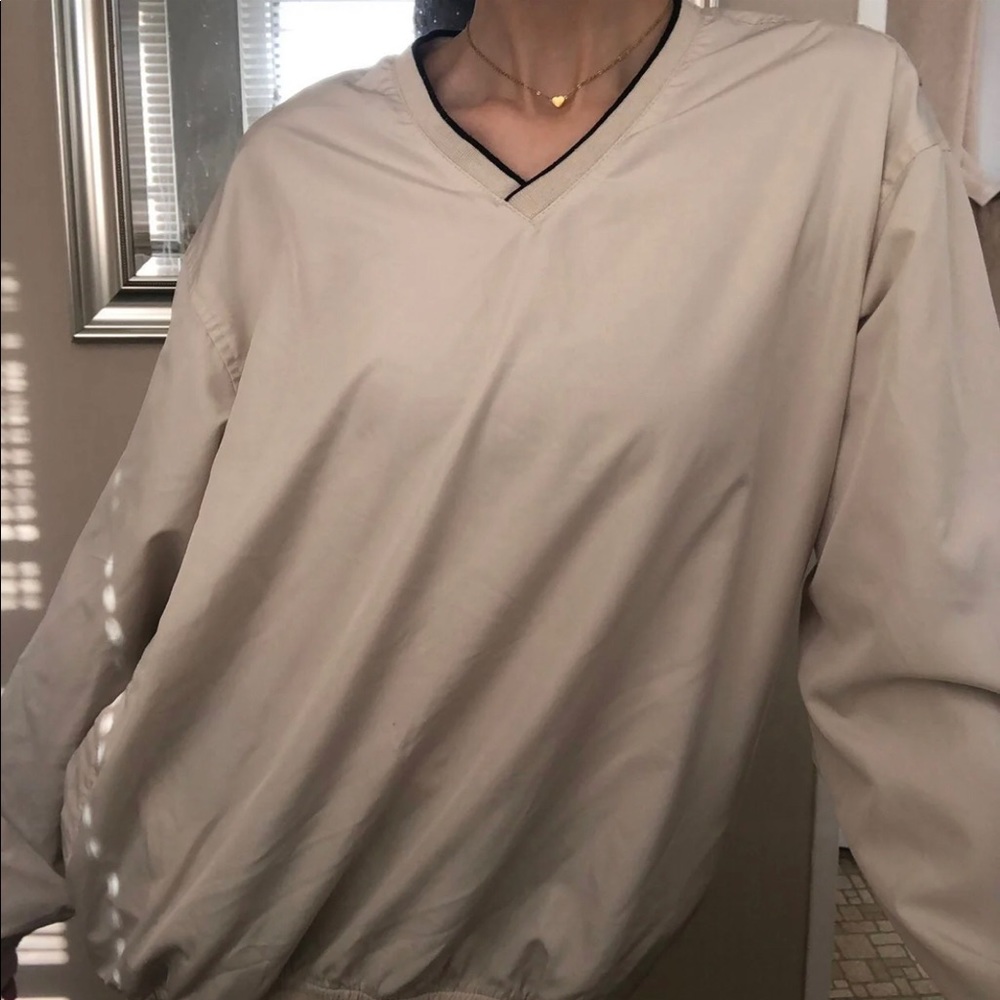 Vintage Izod Cream V Neck Sweatshirt!